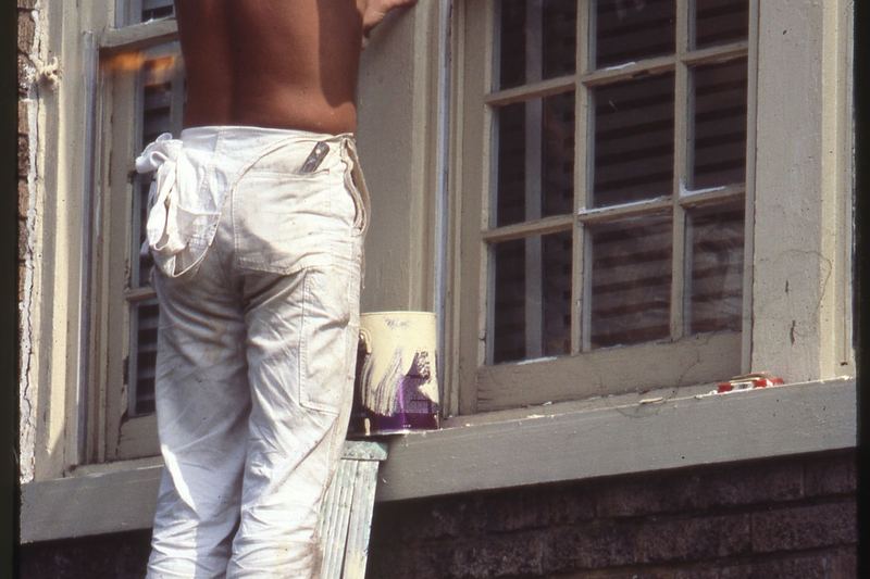 Window frame being painted